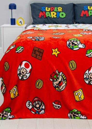 Nintendo Red Here We Go Fleece Throw