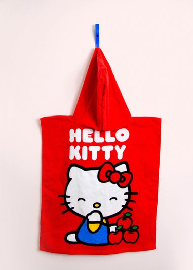 Hello Kitty Red Cheeky Poncho Towel