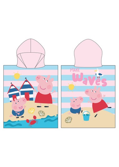 Peppa Pig Multi Colour Waves Poncho Towel