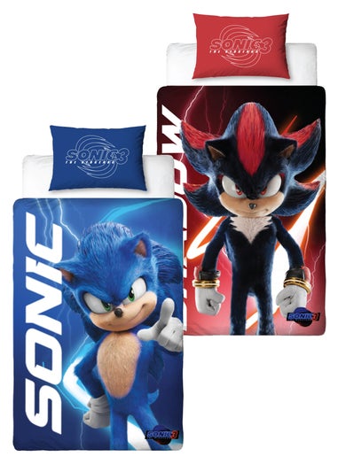 Sonic Red/Blue The Movie 3 Reversible Polycotton Duvet Set