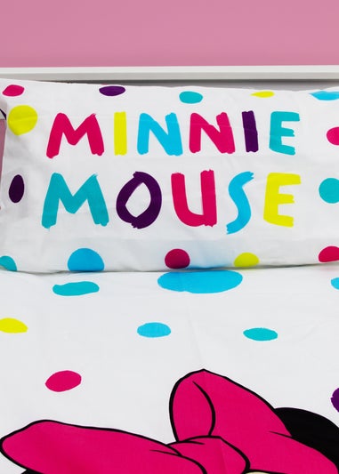 Disney Multi Colour Minnie Mouse Bubbles Polycotton Duvet Set