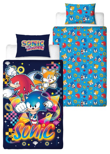 Sonic Multi Colour Liquid Reversible Polycotton Duvet Set