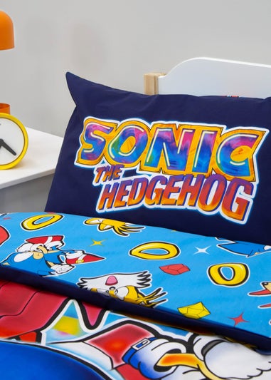 Sonic Multi Colour Liquid Reversible Polycotton Duvet Set