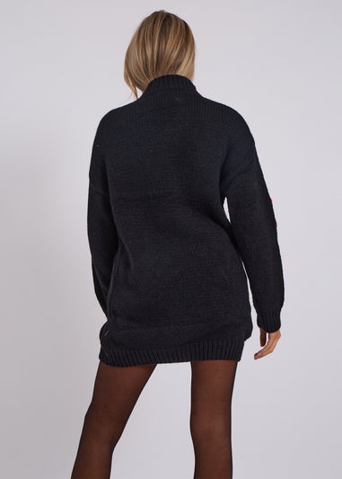 Gini London Black Wide Stripe Oversized Jumper