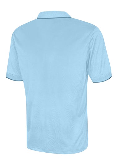 Under Par Sky Blue Waffle Knit Polo Shirt