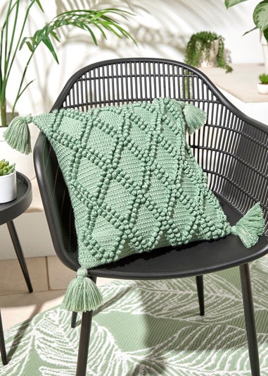 Drift Home Alda Outdoor Tasselled Green Filled Cushion