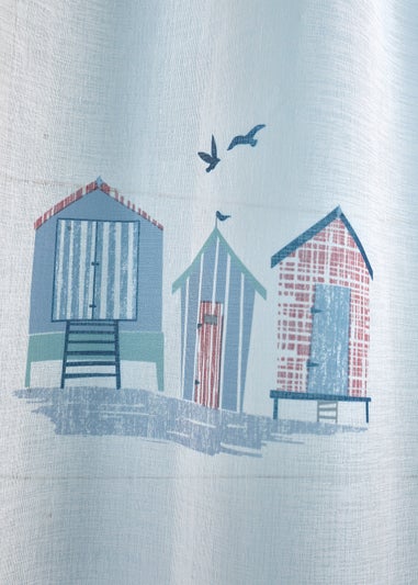 Fusion Beach Huts Blue Voile Panel