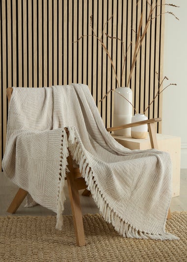 Appletree Loft Myan Tasselled Natural Throw