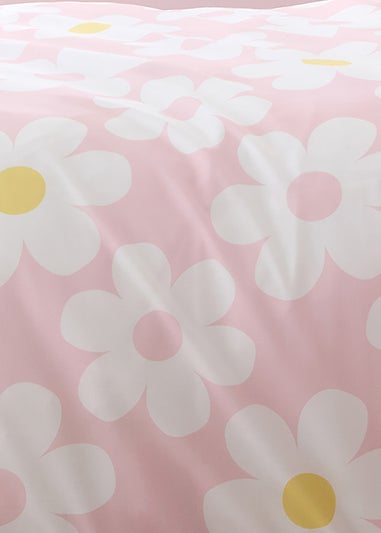 Bedlam Retro Daisy Reversible Pink Duvet Cover Set