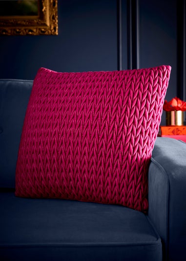 Laurence Llewelyn-Bowen Amory Velvet Fuschia Filled Cushion