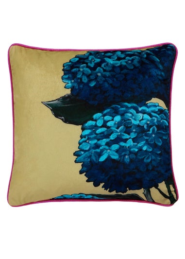 Laurence Llewelyn-Bowen Hiyah Hydrangea Velvet Green Filled Cushion