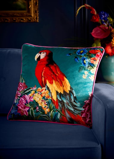 Laurence Llewelyn-Bowen Polly Amorous Velvet Blue Filled Cushion