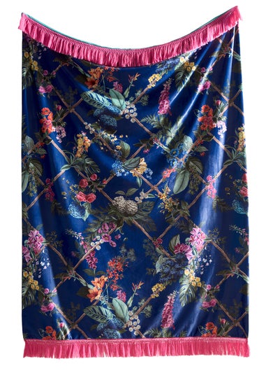 Laurence Llewelyn-Bowen Cotswold Fantasia Velvet Navy Throw