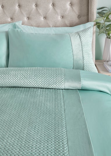 Soiree Iras Velvet Duck Egg Duvet Cover Set