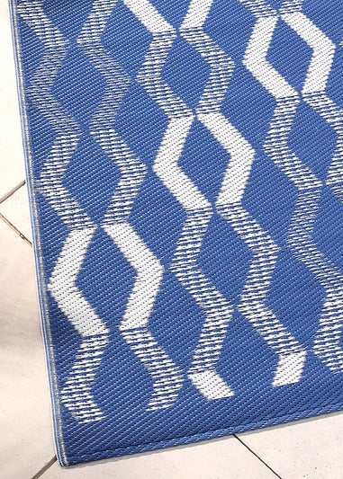 Fusion Rico Outdoor UV Resistant Blue Outdoor Rug