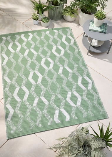 Fusion Rico Outdoor UV Resistant Green Outdoor Rug