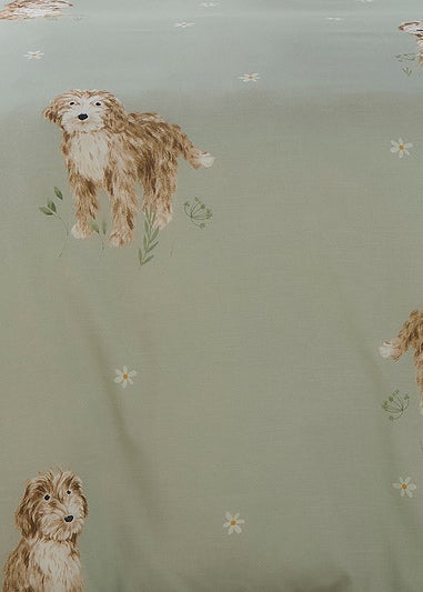 Fusion Hattie The Cockapoo Reversible Green Duvet Cover Set