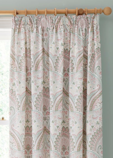 Dreams & Drapes Design Palais Lined Green Pencil Pleat Curtains