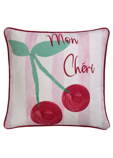 Fusion Cherry Reversible Pink Filled Cushion