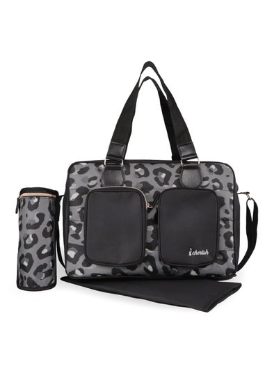 My Babiie Black Leopard Deluxe Changing Bag