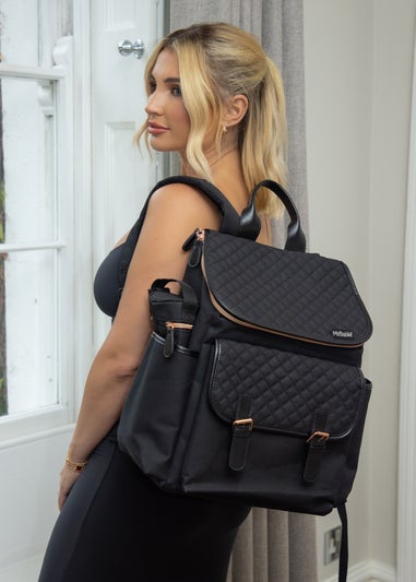 My Babiie Black Quilted Backpack Changing Bag