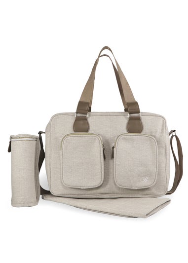 My Babiie Beige Herringbone Deluxe Changing Bag