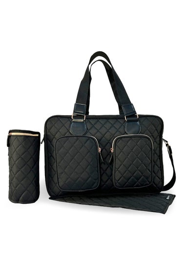 My Babiie Black Quilted Deluxe Changing Bag