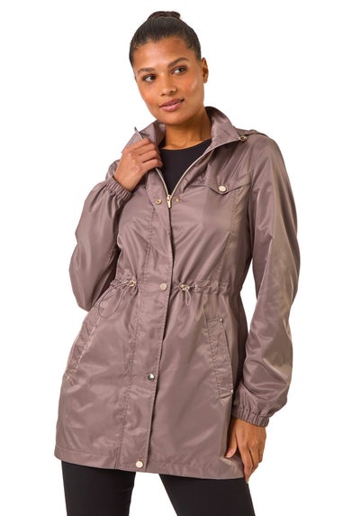 Roman Taupe Shower Resistant Longline Jacket