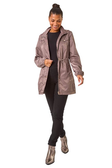 Roman Taupe Shower Resistant Longline Jacket