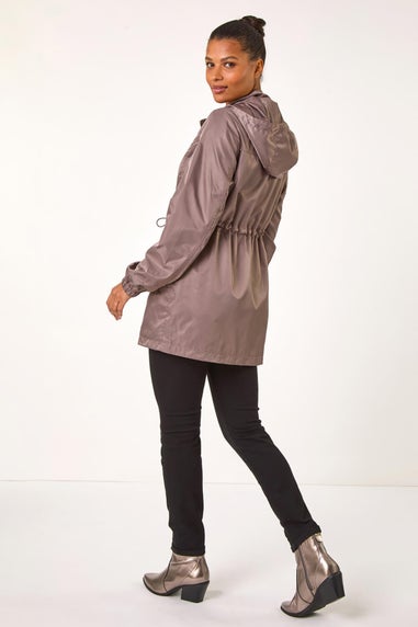 Roman Taupe Shower Resistant Longline Jacket