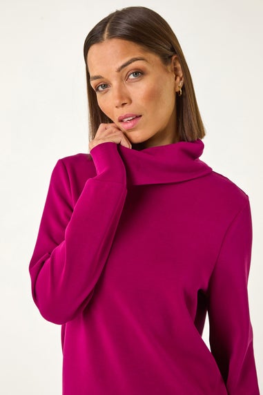 Roman Burgundy Premium Soft Jersey Roll Neck Jumper