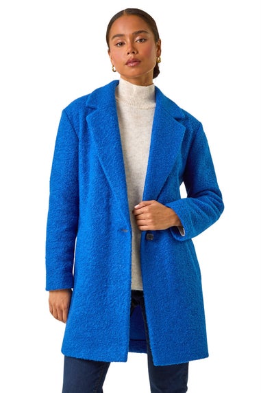 Roman Blue Petite Buttoned Coat