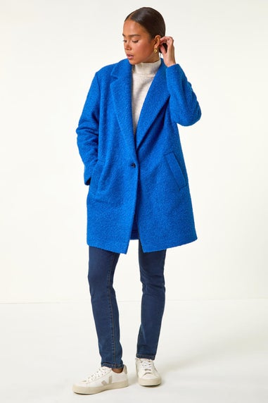 Roman Blue Petite Buttoned Coat