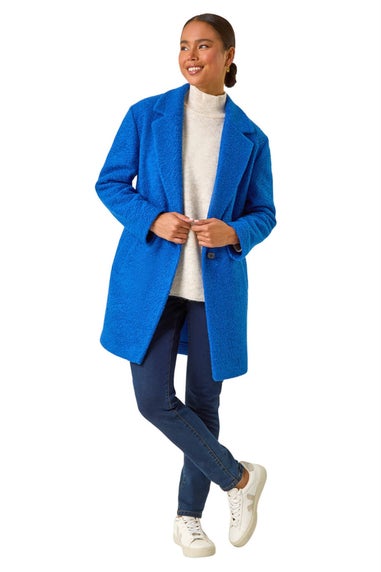 Roman Blue Petite Buttoned Coat