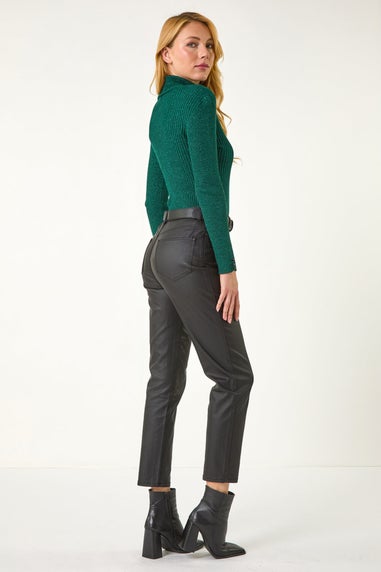 Dusk Green Dusk Stripe Turtle Neck Knit Jumper