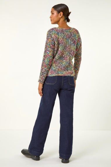 Roman Multi Patterened Tape Yarn Knit Jumper