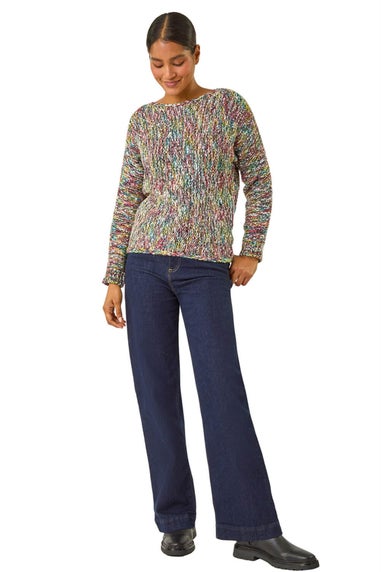 Roman Multi Patterened Tape Yarn Knit Jumper