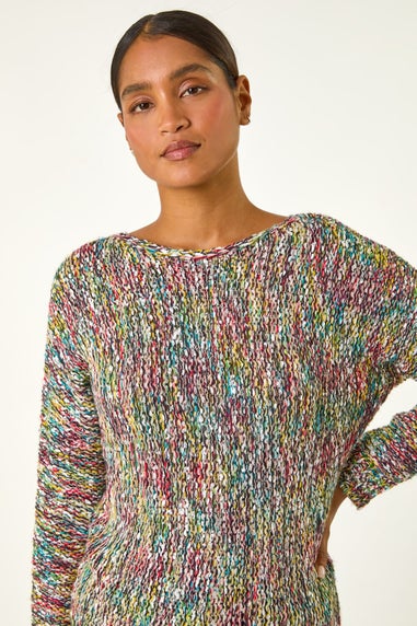 Roman Multi Patterened Tape Yarn Knit Jumper