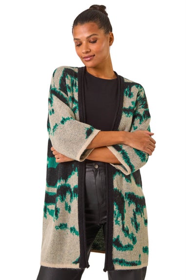 Roman Grey Abstract Print Knit Cover Up