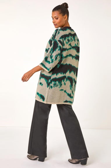 Roman Grey Abstract Print Knit Cover Up