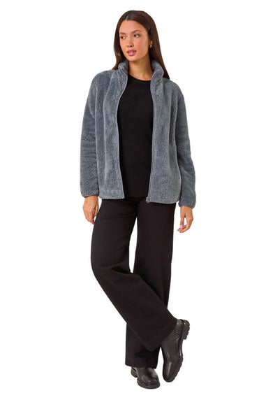 Roman Dark Grey Soft Sherpa Fleece Jacket