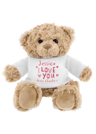 Personalised Memento Company Brown I Love You Teddy Bear