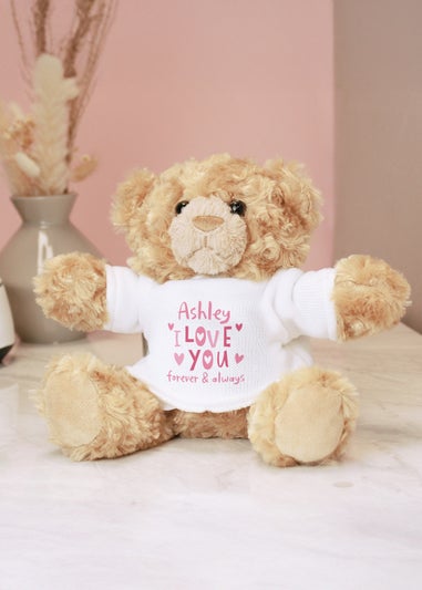 Personalised Memento Company Brown I Love You Teddy Bear