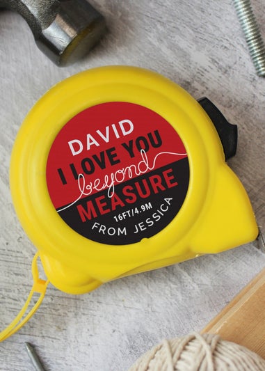 Personalised Memento Company Yellow Beyond Measures Tape Measure