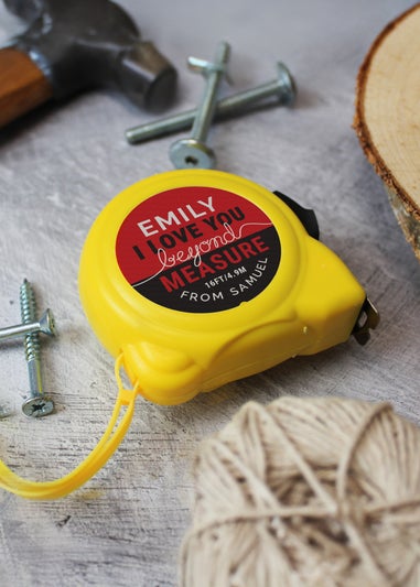 Personalised Memento Company Yellow Beyond Measures Tape Measure