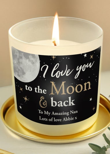 Personalised Memento Company Cream Moon & Back Scented Jar Candle