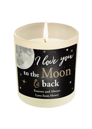 Personalised Memento Company Cream Moon & Back Scented Jar Candle