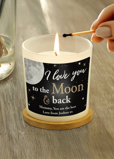 Personalised Memento Company Cream Moon & Back Scented Jar Candle