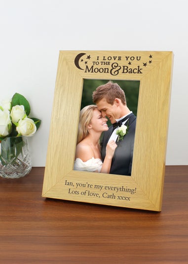 Personalised Memento Company Oak Finish Photo Frame (6x4)