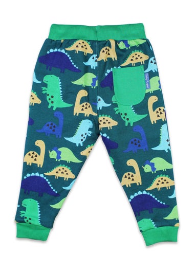 Toby Tiger Organic Green Tonal Dinosaur Print Joggers (6 months - 6 years)